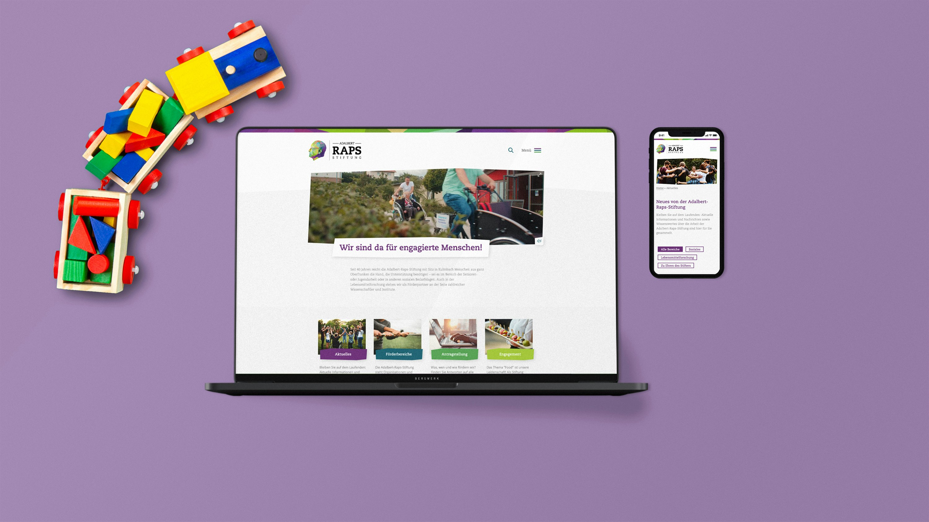 Mockup Adalbert-Raps-Stiftung Website
