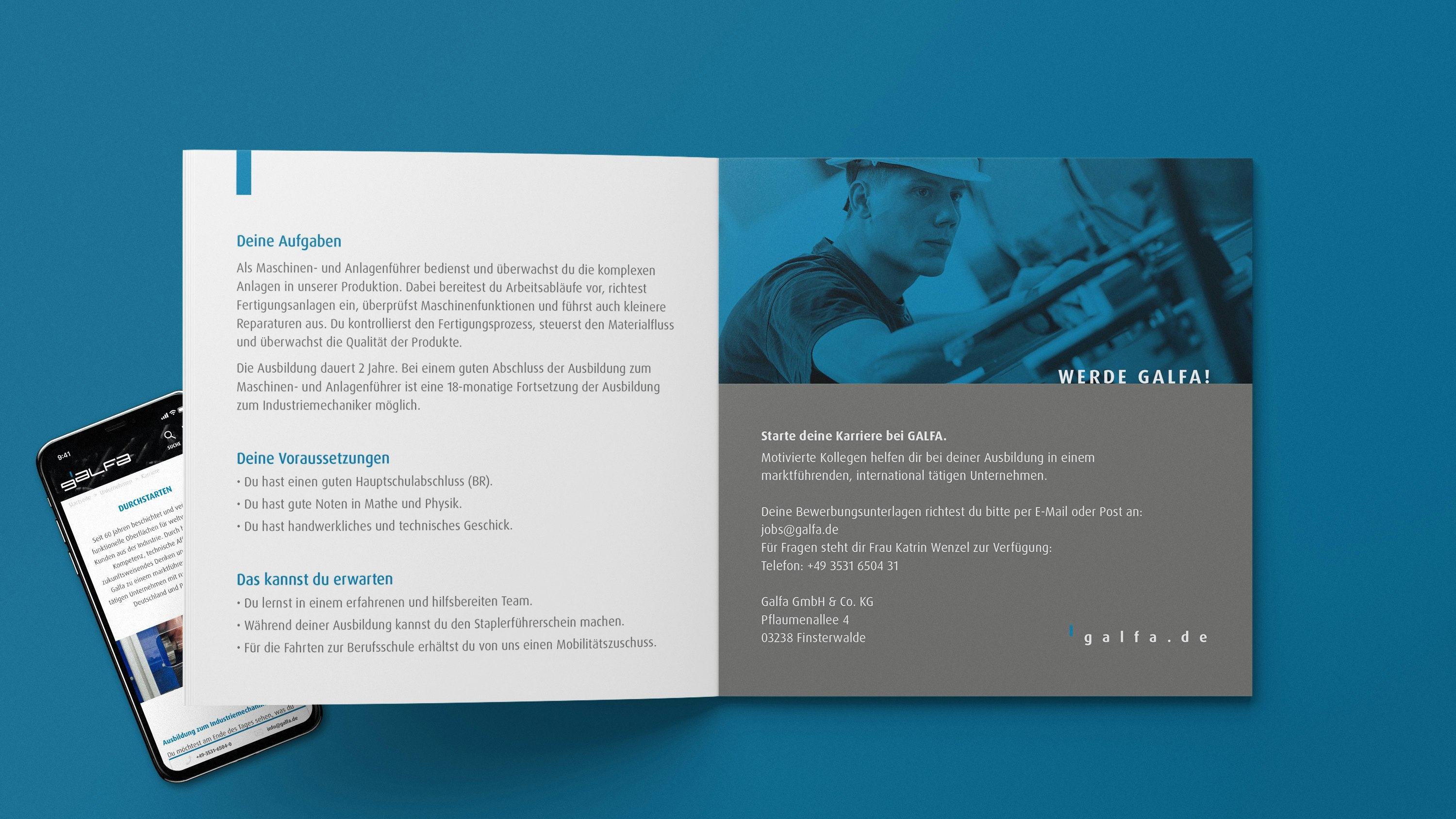 Mockup Galfa Ausbildungsflyer