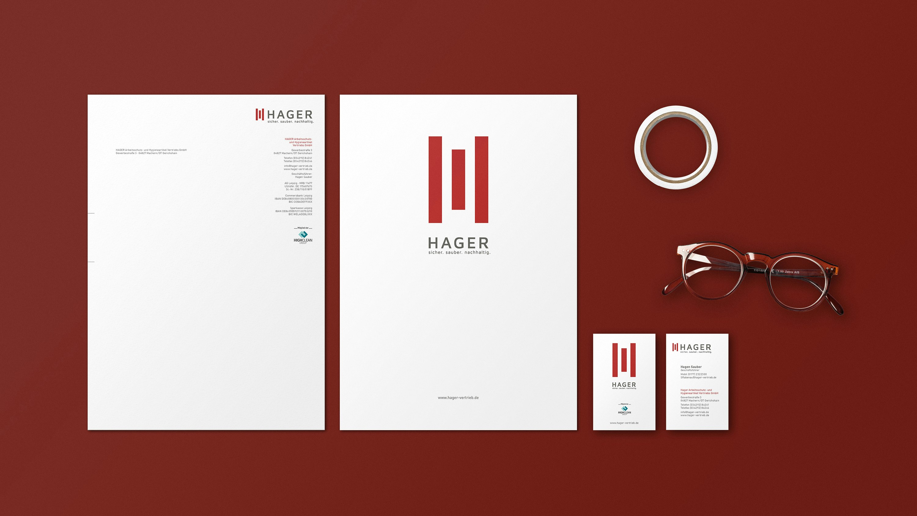 Mockup Hager Gerichshain Geschäftsausstattung